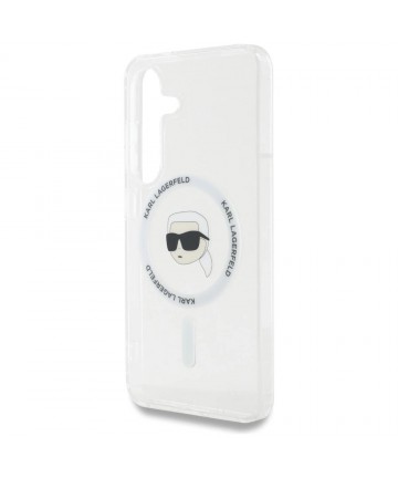 Case Karl Lagerfeld Button Karl Head Printed Logo MagSafe Samsung Galaxy S25 white