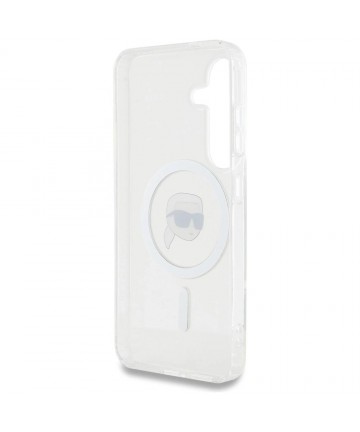 Case Karl Lagerfeld Button Karl Head Printed Logo MagSafe Samsung Galaxy S25 white