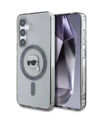 Case Karl Lagerfeld Button Karl Head Printed Logo MagSafe Samsung Galaxy S25 black