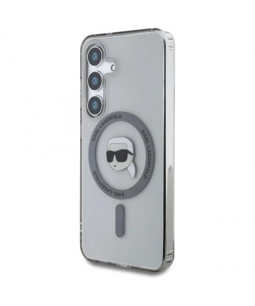 Case Karl Lagerfeld Button Karl Head Printed Logo MagSafe Samsung Galaxy S25 black