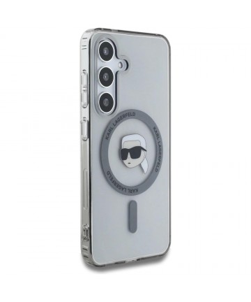 Case Karl Lagerfeld Button Karl Head Printed Logo MagSafe Samsung Galaxy S25 black