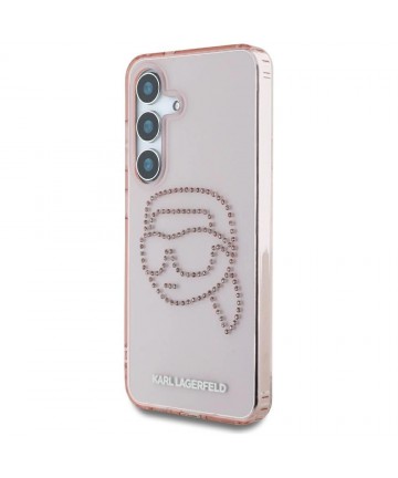 Karl Lagerfeld Rhinestones K. Head Logo Samsung Galaxy S25 Case Pink