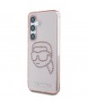 Karl Lagerfeld Rhinestones K. Head Logo Samsung Galaxy S25 Case Pink