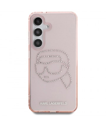 Karl Lagerfeld Rhinestones K. Head Logo Samsung Galaxy S25 Case Pink