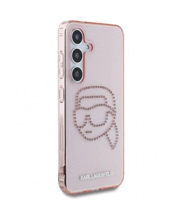 Karl Lagerfeld Rhinestones K. Head Logo Samsung Galaxy S25 Case Pink