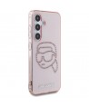 Karl Lagerfeld Rhinestones K. Head Logo Samsung Galaxy S25 Case Pink