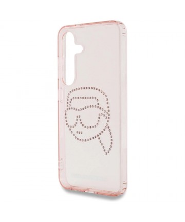 Karl Lagerfeld Rhinestones K. Head Logo Samsung Galaxy S25 Case Pink