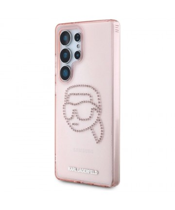 Karl Lagerfeld Rhinestones K. Head Logo Samsung Galaxy S25 Ultra Case Pink