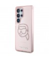 Karl Lagerfeld Rhinestones K. Head Logo Samsung Galaxy S25 Ultra Case Pink
