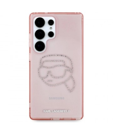 Karl Lagerfeld Rhinestones K. Head Logo Samsung Galaxy S25 Ultra Case Pink