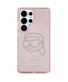 Karl Lagerfeld Rhinestones K. Head Logo Samsung Galaxy S25 Ultra Case Pink