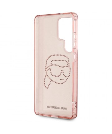 Karl Lagerfeld Rhinestones K. Head Logo Samsung Galaxy S25 Ultra Case Pink