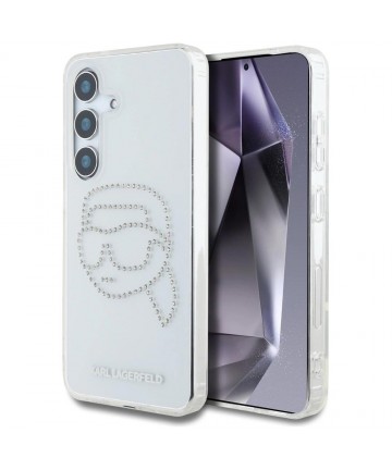 Case Karl Lagerfeld Rhinestones Karl Head Logo Samsung Galaxy S25 transparent