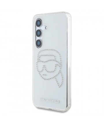 Case Karl Lagerfeld Rhinestones Karl Head Logo Samsung Galaxy S25 transparent