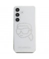 Case Karl Lagerfeld Rhinestones Karl Head Logo Samsung Galaxy S25 transparent