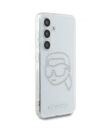 Case Karl Lagerfeld Rhinestones Karl Head Logo Samsung Galaxy S25 transparent