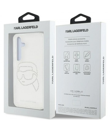 Case Karl Lagerfeld Rhinestones Karl Head Logo Samsung Galaxy S25 transparent