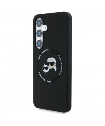 Karl Lagerfeld Silicone Double Heads And Circle MagSafe Samsung Galaxy S25 case black