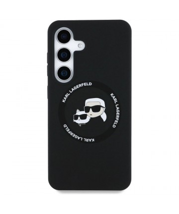 Karl Lagerfeld Silicone Double Heads And Circle MagSafe Samsung Galaxy S25 case black
