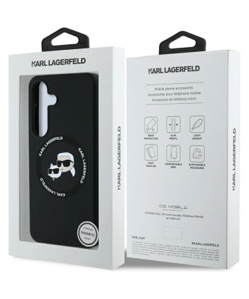 Karl Lagerfeld Silicone Double Heads And Circle MagSafe Samsung Galaxy S25 case black