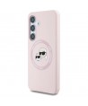 Karl Lagerfeld Silicone Double Heads And Circle MagSafe Samsung Galaxy S25 Plus Case Pink