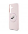 Karl Lagerfeld Silicone Double Heads And Circle MagSafe Samsung Galaxy S25 Plus Case Pink