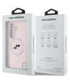 Karl Lagerfeld Silicone Double Heads And Circle MagSafe Samsung Galaxy S25 Plus Case Pink