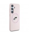 Karl Lagerfeld Silicone Double Heads And Circle MagSafe Samsung Galaxy S25 Case Pink