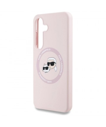 Karl Lagerfeld Silicone Double Heads And Circle MagSafe Samsung Galaxy S25 Case Pink