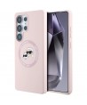 Karl Lagerfeld Silicone Double Heads And Circle MagSafe Samsung Galaxy S25 Ultra Case Pink