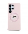 Karl Lagerfeld Silicone Double Heads And Circle MagSafe Samsung Galaxy S25 Ultra Case Pink