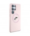 Karl Lagerfeld Silicone Double Heads And Circle MagSafe Samsung Galaxy S25 Ultra Case Pink