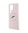 Karl Lagerfeld Silicone Double Heads And Circle MagSafe Samsung Galaxy S25 Ultra Case Pink