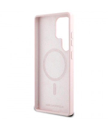 Karl Lagerfeld Silicone Double Heads And Circle MagSafe Samsung Galaxy S25 Ultra Case Pink