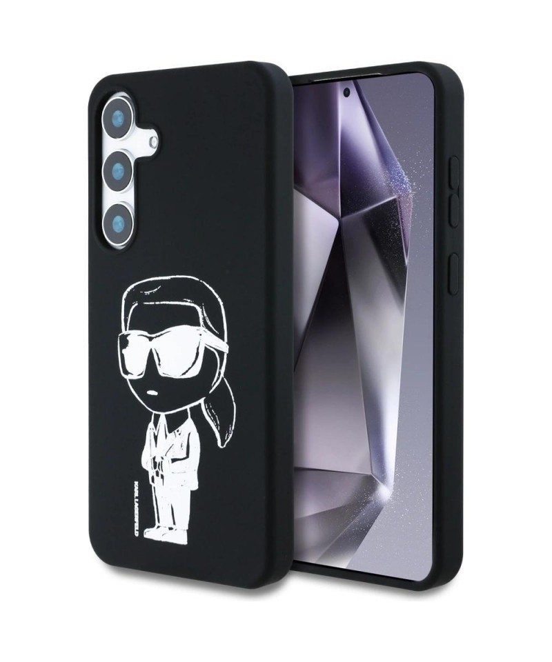 Case Karl Lagerfeld Silicone Graffiti Ikonik Printed Logo MagSafe Samsung Galaxy S25 black