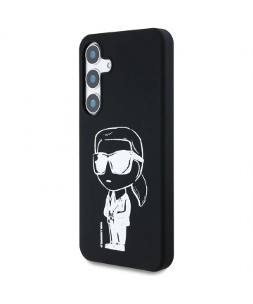 Case Karl Lagerfeld Silicone Graffiti Ikonik Printed Logo MagSafe Samsung Galaxy S25 black
