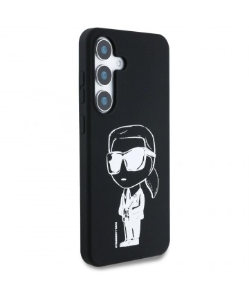 Case Karl Lagerfeld Silicone Graffiti Ikonik Printed Logo MagSafe Samsung Galaxy S25 black