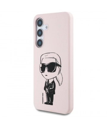 Case Karl Lagerfeld Silicone Graffiti Ikonik Printed Logo MagSafe Samsung Galaxy S25 pink