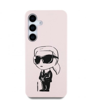 Case Karl Lagerfeld Silicone Graffiti Ikonik Printed Logo MagSafe Samsung Galaxy S25 pink