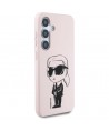 Case Karl Lagerfeld Silicone Graffiti Ikonik Printed Logo MagSafe Samsung Galaxy S25 pink