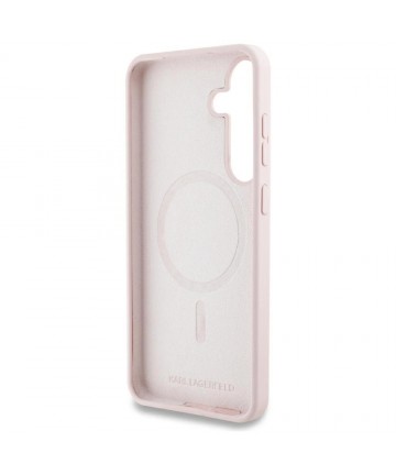 Case Karl Lagerfeld Silicone Graffiti Ikonik Printed Logo MagSafe Samsung Galaxy S25 pink