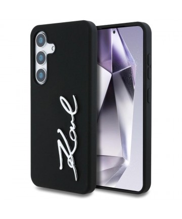 Case Karl Lagerfeld Silicone Metal Signature Logo Samsung Galaxy S25 black