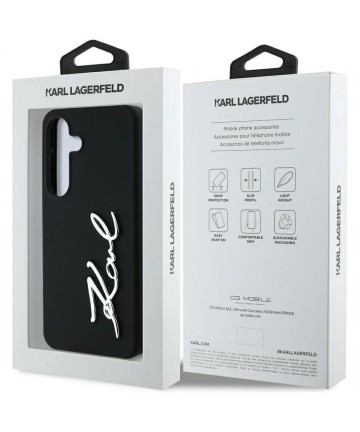 Case Karl Lagerfeld Silicone Metal Signature Logo Samsung Galaxy S25 black