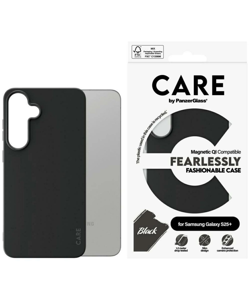 CARE by PanzerGlass Fashion QI Case for Samsung Galaxy S25+ - Black
