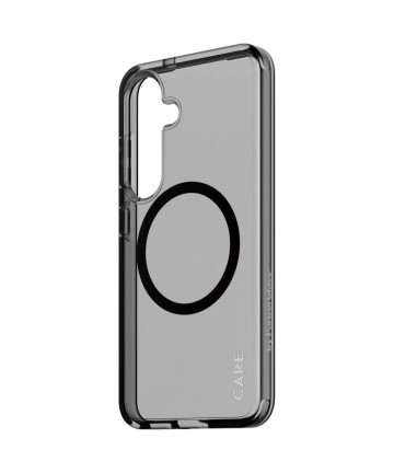 CARE by PanzerGlass Flagship Urban Combat Black QI Case for Samsung Galaxy S25 - Semi-transparent Smoke