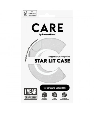 CARE by PanzerGlass Flagship Urban Combat Starlight White QI Case for Samsung Galaxy S25 - Transparent