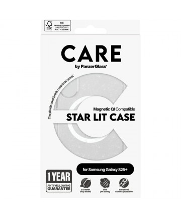 CARE by PanzerGlass Flagship Urban Combat StarLight White QI Case for Samsung Galaxy S25+ - Transparent