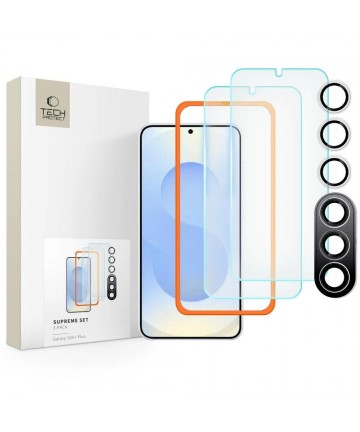 Tech-Protect Supreme Set for Samsung Galaxy S25+ 2x tempered glass for display / tempered glass for camera - transparent