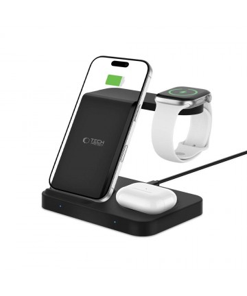 Tech-Protect QI15W-A37 3in1 Induction Wireless Charger 15W - Black