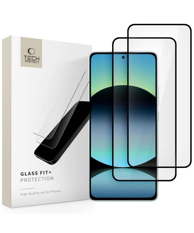 Tech-Protect Glass Fit +2-Pack Tempered Glass for Xiaomi Redmi Note 14 4G / 5G - Black